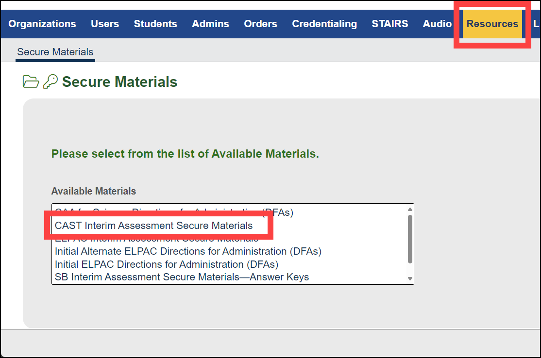 TOMS Secure Materials web page 