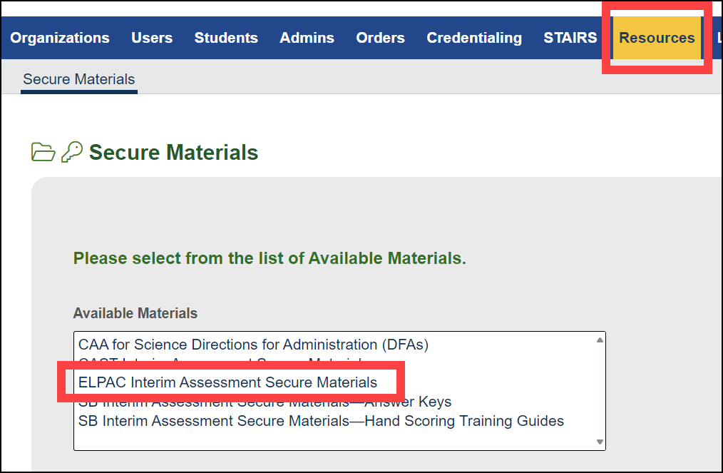 TOMS Secure Materials web page 